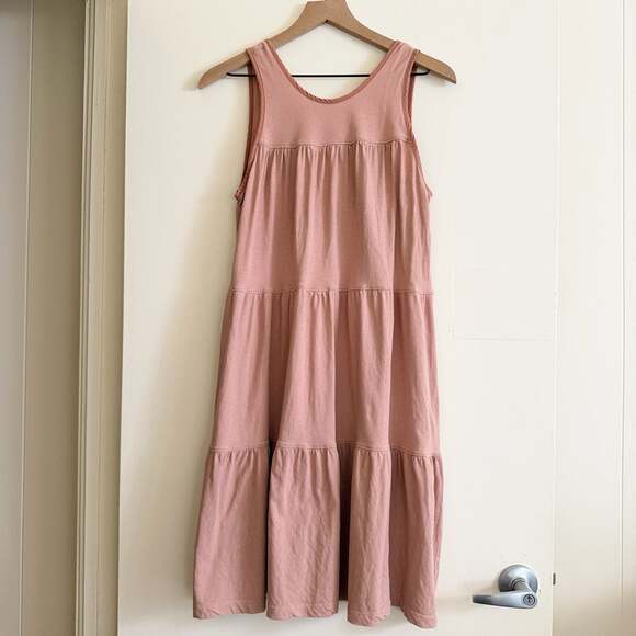 Everlane Dresses & Skirts - Everlane The Weekend Tiered Cotton Midi Dress M Oak Pink Sleeveless Boho